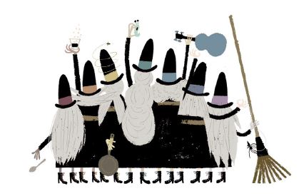 One-of-a-kind Halloween with 7 witches and one unicorn